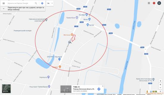 Billboard B in Rozhishche, 3х6  st. Nezaleznosti 23 bank Aval'-verh, fasad verhna plosina, B st scheme