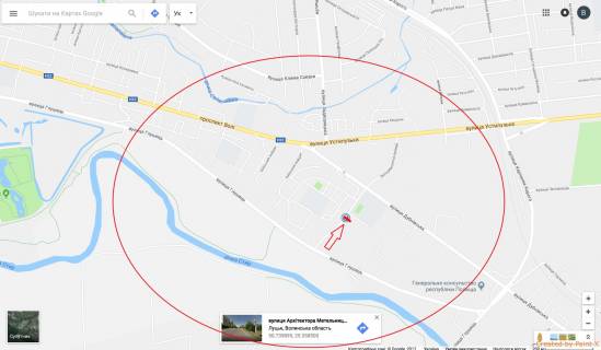 Billboard A in Lutsk, 3х6  st.Brins'kogo, 2 (perehresta z st.Dubnivs'ka) scheme