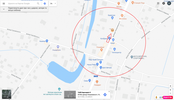 Billboard B in Rozhishche, 3х6  st. Nezaleznosti, 13a Centr, supermarket, TC, Avtostancia scheme