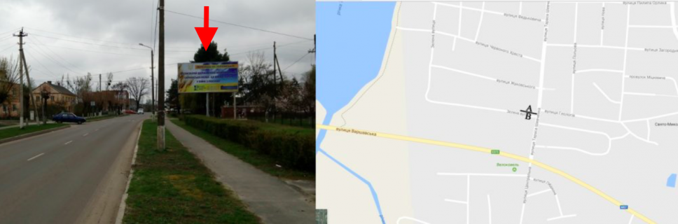 Billboard A in Kovel, 3х6  m. Kovel', perehresta st.Sevcenka-st.Zelena A st Photo 1