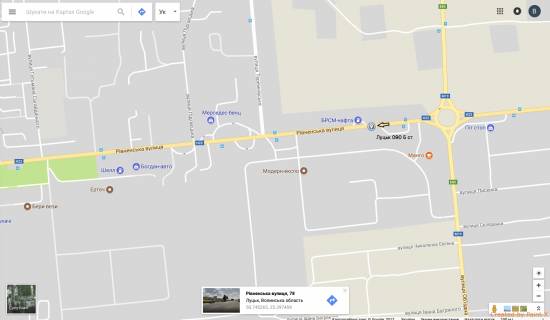 Billboard B in Lutsk, 3х6  st. Rivnens'ka - v'izd v misto (kil'ce) scheme