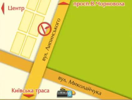 Billboard A in Lviv per. st. Lipins'kogo - Mikolajcuka scheme