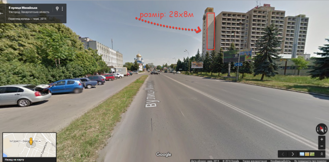 Facade Banners  in Uzhgorod st. Minajs'ka - perehresta st. Kirila i Mefodia (Centr mista) 6 h 26m Photo 1