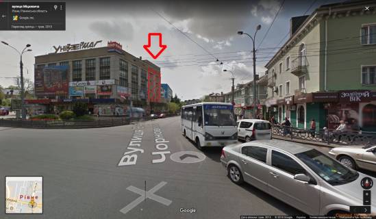 Facade Banners A in Rivne st. Soborna, 17 vihid na st. V. Cornovola CUM 11,5h13,5m Photo 1