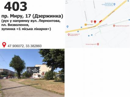 Billboard A in Krivy Rig av. Miru, 17 (zup. 1 mis'ka likarna), ruh u napramku st. Lermontova Photo 1
