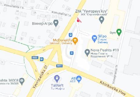 Video Billboard A in Poltava Poltava Evropejskaa st., 173, (razresenie 480h336) - 399068 scheme