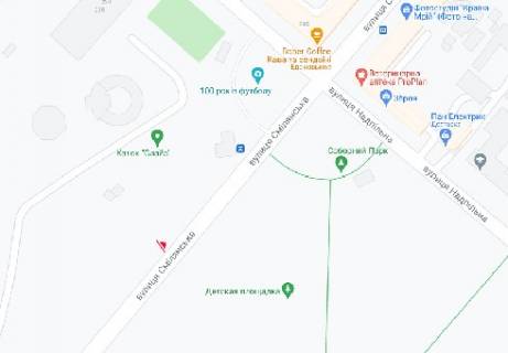 Video Billboard A in Cherkasy, 2.32x3.14  Smilans'ka st. - Nadpil'na st., (rozsirenna 480h336) - 451151 scheme