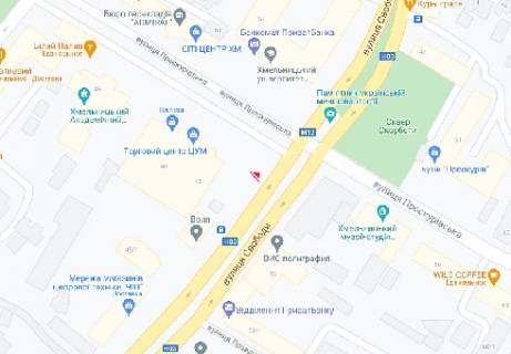 Video Billboard A in Khmelnitsky, 2.32x3.14  Svobodi st., 48 (CUM), (rozsirenna 480h336) - 451222 scheme
