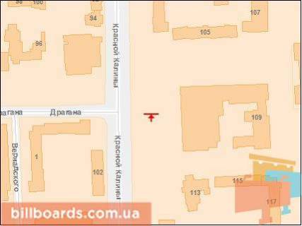 Citylight A in Lviv, Сітілайт 1.2х1.8  Cervonoi Kalini av. 109 misce No1 scheme