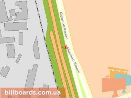 Billboard A in Lutsk, Щит 3x6  Karpenka-Karogo st. / Suhomlins'kogo st., STO PEZO, iz centru scheme