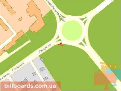 Billboard A in Rivne, Щит 3x6  Cervonia Vasila st. / Kostroms'ka st., z centru scheme