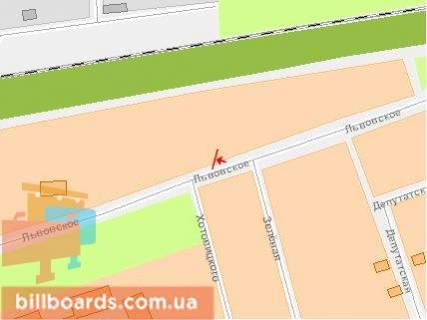 Billboard B in Khmelnitsky, Щит 3x6  L'vivs'ke sose, rinok Izida, (pravij) viizd na L'viv, Ternopil' scheme