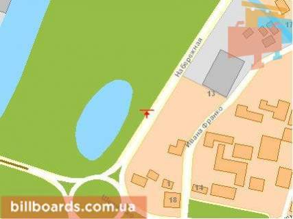 Billboard B in Lutsk, Щит 3x6  Naberezna st. / Zatisna st. scheme