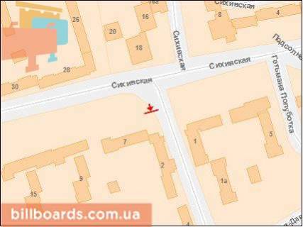 Citylight A in Lviv, 1.2х1.8  Kavaleridze - Sihivs'ka scheme