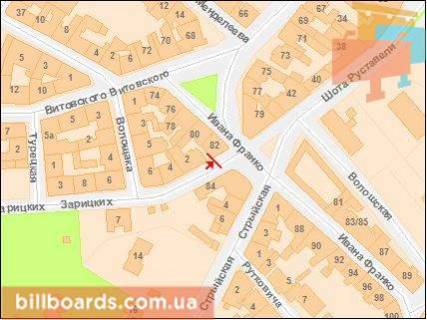 Citylight B in Lviv, Сітілайт 1.2х1.8  Zaric'kih (u zoni perehr. Z st. Iv. Franka, 82). scheme