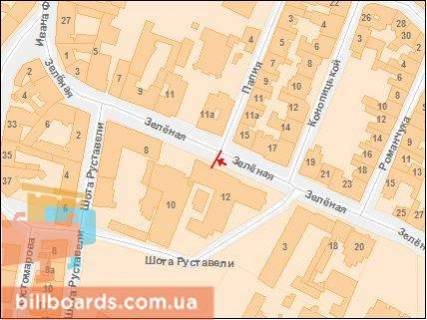 Citylight B in Lviv, 1.2х1.8  Zelena, 12 (u zoni perehr. Z st. S.Palia ta st. Konopnic'koi). scheme