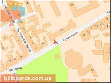 Citylight B in Lviv, Сітілайт 1.2х1.8  Gorodoc'ka st., 42 (navproti livogo kuta bud. No79). scheme