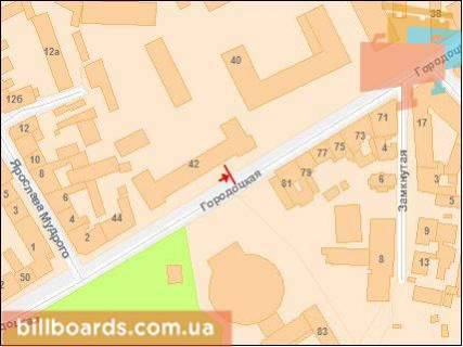 Citylight B in Lviv, Сітілайт 1.2х1.8  Gorodoc'ka st., 42 (navproti cirku). scheme