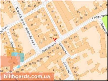 Citylight A in Lviv, Сітілайт 1.2х1.8  Gorodoc'ka st., 72 scheme