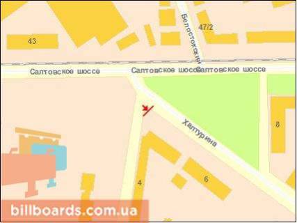 Billboard A in Kharkiv Halturina st. 4/Saltovske sosse scheme