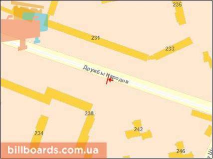 Billboard B in Kharkiv Druzby Narodov st. 238 scheme