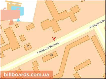 Billboard A in Chernihiv, Щит 3x6  Belova G. st., 15 (bila pidpriemstva <<Otis>>) scheme
