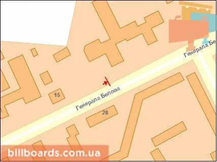 Billboard B in Chernihiv, Щит 3x6  Belova G. st., 15 bila pidpriemstva <<Otis>> scheme