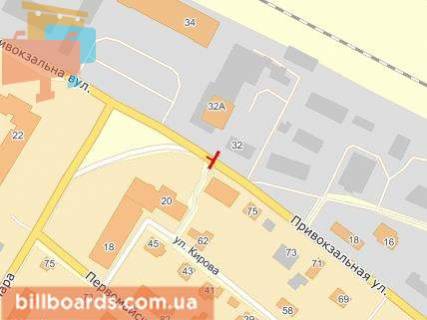 Billboard A in Bila Tserkva, Щит 3x6  Privokzal'na st., 20, centr scheme