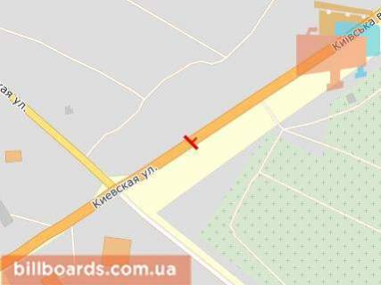 Billboard B in Bila Tserkva, Щит 3x6  Kiivs'ka st. / Suhoars'ka st. viizd z mista scheme