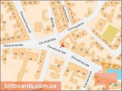 Citylight A in Lviv, Сітілайт 1.2х1.8  Licakivs'ka st.,  bila "Vinnikivs'kogo" rinku scheme