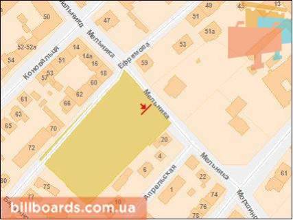 Citylight A in Lviv Mel'nika st., 18, bila palacu igrovih vidiv sportu "Ukraina" scheme