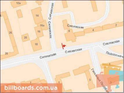 Citylight A in Lviv, 1.2х1.8  Sihivs'ka st., 12, bila rinku "Zamok" (misce No1); scheme