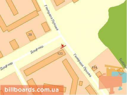 Billboard A in Chernihiv, Щит 3x6  Docenko st., 30, peretin st. G. Puhova scheme