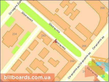 Citylight B in Cherkasy, Сітілайт 1.2х1.8  Sevcenka b-r,244  !!! Rozmir 1.22h1.84 m!!! scheme