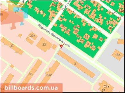 Billboard A in Odessa, Щит 3x6  Marsala Malinovs'kogo st., 31 scheme