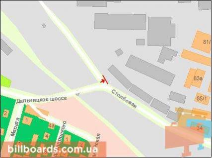 Billboard A in Odessa, Щит 3x6  Stolbova st. / 1-a zastava st., v centr scheme