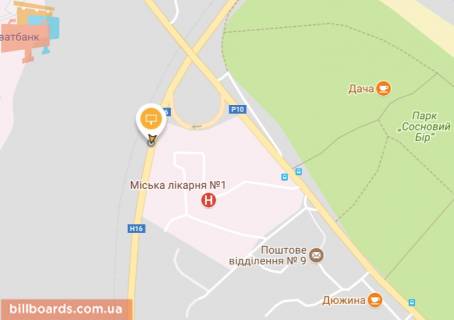 Billboard A in Cherkasy, Щит 3x6  Zolotonis'ke sose, v centr scheme