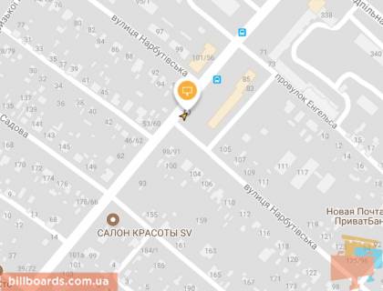 Billboard A in Cherkasy, Щит 3x6  Cornovola V'aceslava st. / Narbutivs'ka st., v centr scheme