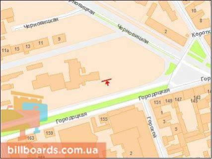 Billboard A in Lviv Gorodockaa st. 1 sprava scheme