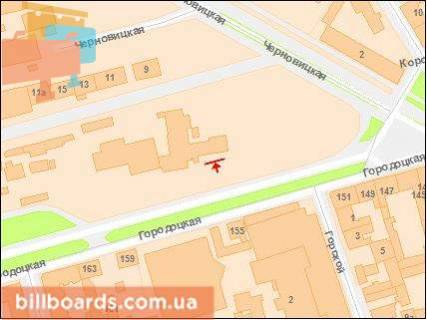Billboard A in Lviv Gorodockaa st. 3 sprava scheme