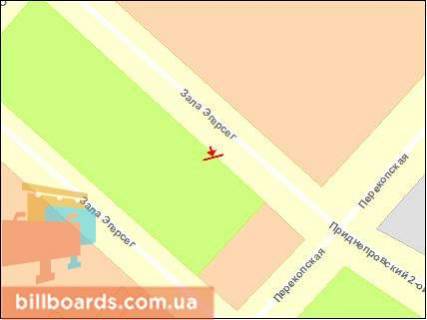 Billboard A in Kherson, Щит 3x6  Zalaegerseg st. / Perekops'ka st. scheme