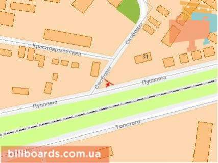 Billboard A in Khmelnitsky, Щит 3x6  Svobodi st. / Puskina st., bila majdanu Svobodi scheme