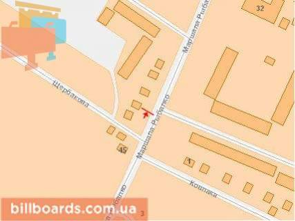 Billboard B in Khmelnitsky, Щит 3x6  Banderi st., magazin "Fakel" scheme