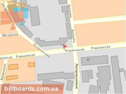 Billboard A in Lutsk, Щит 3x6  Rivnens'ka st./ Kuprina st., v centr scheme