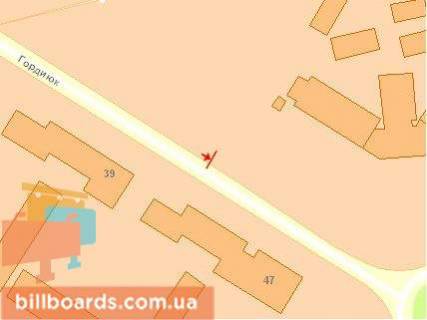 Billboard B in Lutsk, Щит 3x6  Gordiuk st., 11, v centr scheme