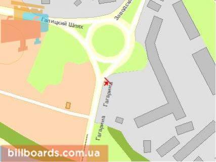 Billboard A in Chernivtsi, Щит 3x6  Gagarina st., transportne kil'ce, do st. Hotins'koi scheme