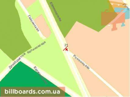 Billboard A in Chernivtsi, Щит 3x6  Izmajlivs'ka st., No 2, z centru scheme