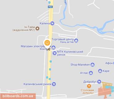 Billboard A in Chernivtsi, Щит 3x6  Kalinivs'ka st., 6 livoruc, v centr scheme