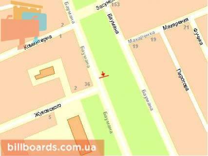 Billboard B in Sumi Baumana st. v centr scheme