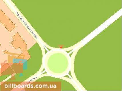 Billboard A in Rivne, Щит 3x6  L'onokombinativs'ka st. / Cervonia Vasila st., livij, z centru scheme